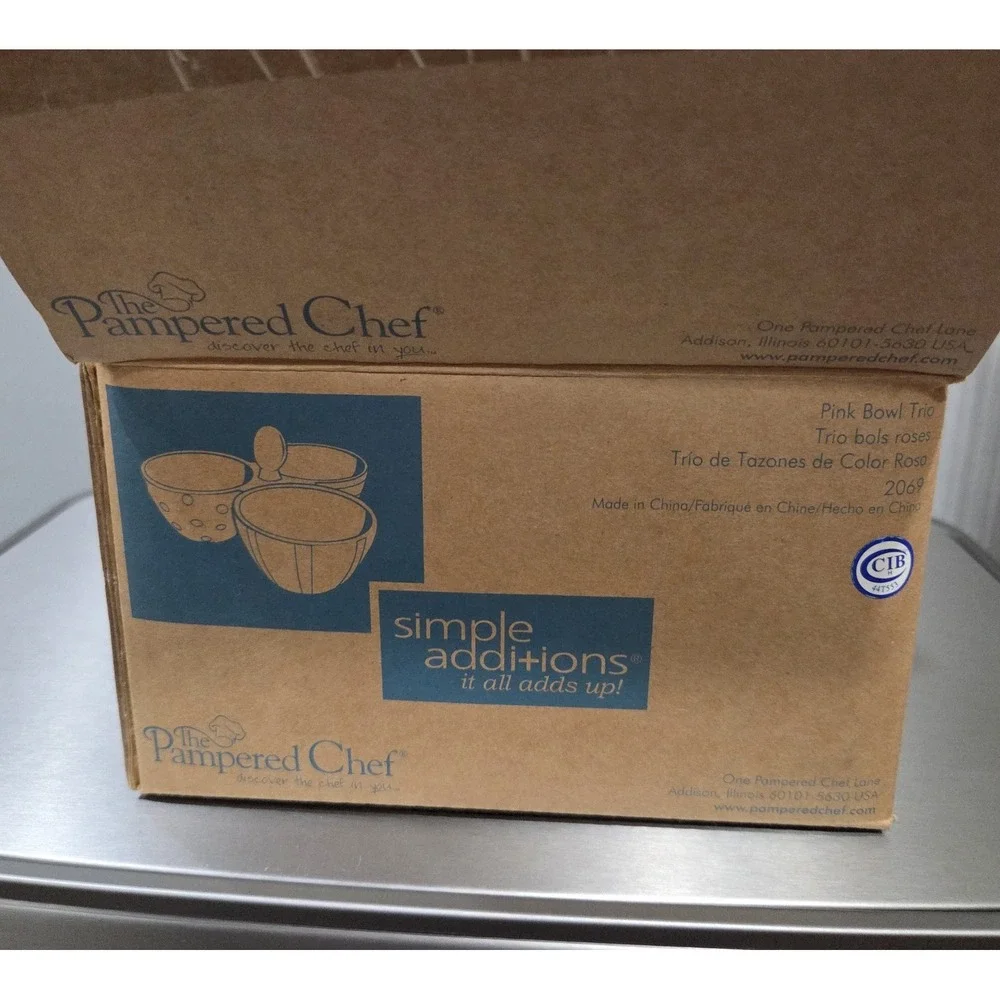 Pampered Chef Simple Additions Trio Snack Dip Bowls Pink American Cancer Society
